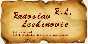 Radoslav Leškinović vizit kartica